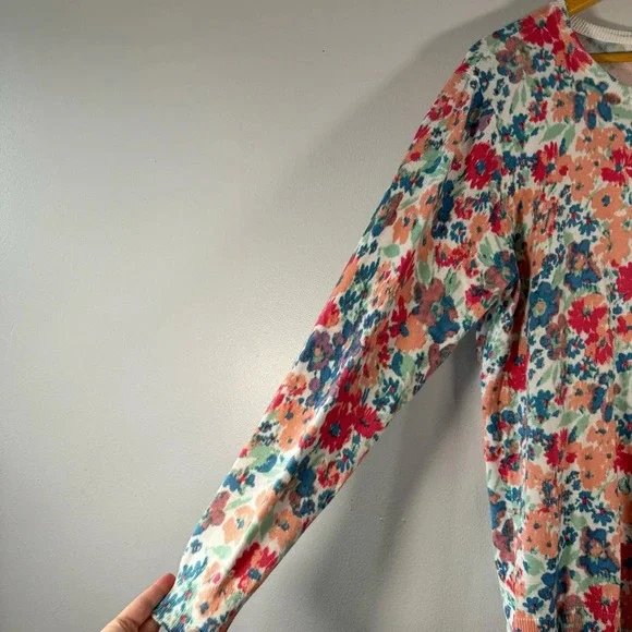 Blair Bright Floral Lightweight Button Cardigan Women's Size Medium - Picture 3 of 8